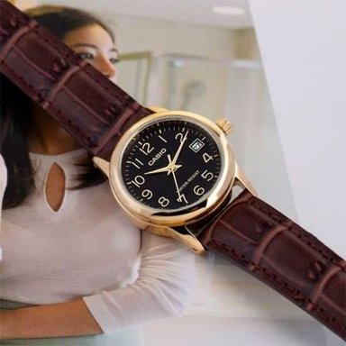 RELOJ CASIO MUJER ANÁLOGO LTP-V002GL-1B MARRÓN - 4