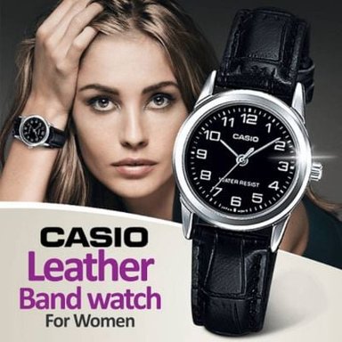RELOJ CASIO MUJER ANÁLOGO LTP-V001L-1B NEGRO - 3
