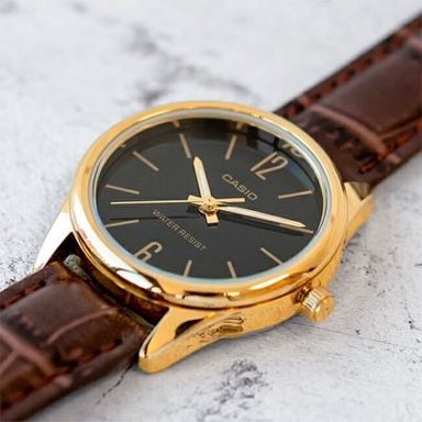 RELOJ CASIO MUJER ANÁLOGO LTP-V005GL-1B MARRÓN - 4