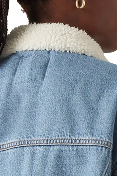 CASACA MUJER 90S SHERPA TRUCKER CELESTE LEVIS A4435-0011 - 4