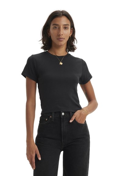 POLO MUJER ESSENTIAL SPORTY TEE NEGRO LEVIS A7419-0001