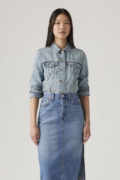 CASACA MUJER TRUCKER CELESTE LEVIS 29945-0100