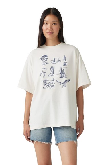 POLO MUJER GRAPHIC SHORT STACK TEE BLANCO LEVIS A4924-0087