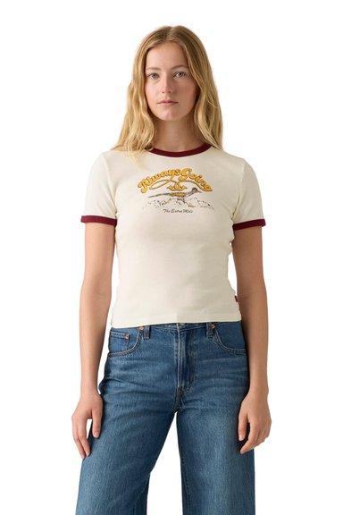 POLO MUJER GRAPHIC RINGER RICKIE BLANCO LEVIS A3519-0027