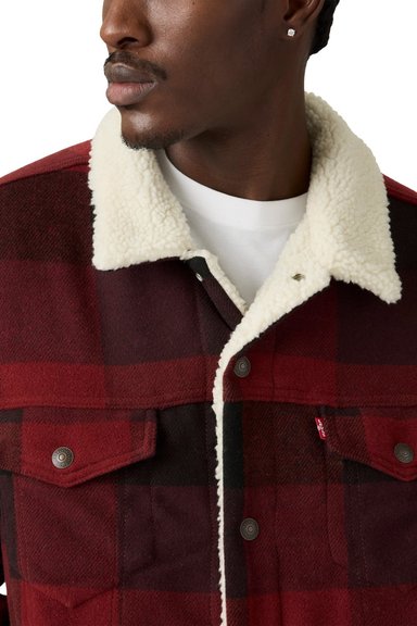 CASACA HOMBRE RELAXED FIT PLAID CAFÉ LEVIS A6030-0011 - 4