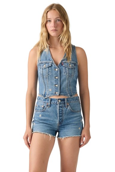 CASACA MUJER RACER VEST AZUL LEVIS 005NN-0001