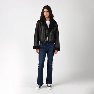 CASACA MUJER SHERPA SHORT MOTO NEGRO LEVIS 59544-0716 - 4