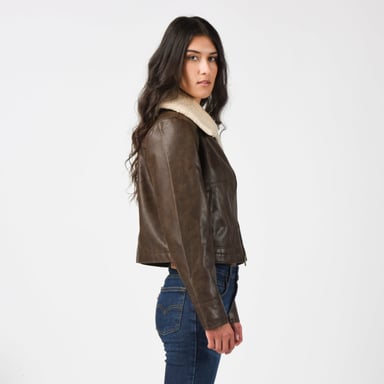 CASACA MUJER VINTAGE AVIATOR SHERPA CAFÉ LEVIS 59544-0735 - 2