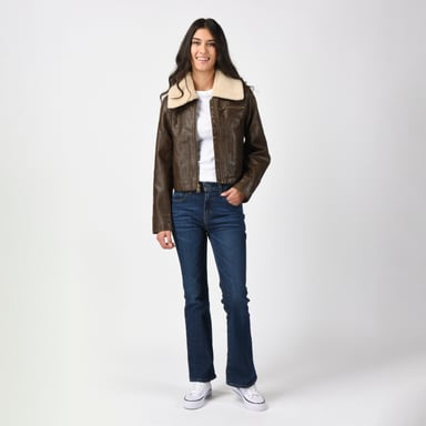 CASACA MUJER VINTAGE AVIATOR SHERPA CAFÉ LEVIS 59544-0735 - 4