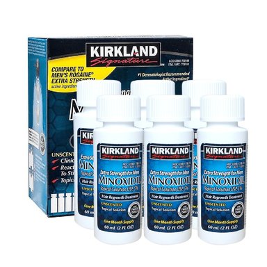 PACK DE 6 MINOXIDIL LÍQUIDO PARA BARBA Y CAÍDA DEL PELO MARCA KIRKLAND