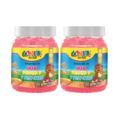 CALCIO PARA NIÑOS GOMITAS SOTTCOR 100GR CHICLE 02 UNIDADES