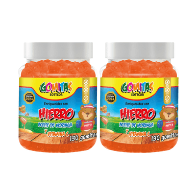 HIERRO PARA NIÑOS GOMITAS SOTTCOR 100GR TUTTI FRUTTI 02 UNIDADES