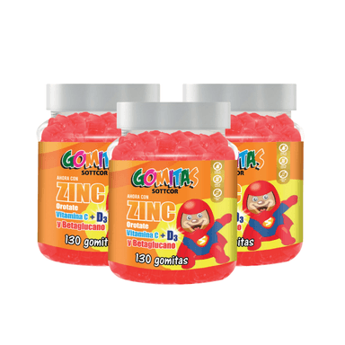 ZINC OROTATE PARA NIÑOS SOTTCOR GOMITAS 100GR 03 UNID