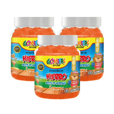 HIERRO PARA NIÑOS SOTTCOR GOMITAS 100GR TUTTI FRUTTI 03 UNIDADES