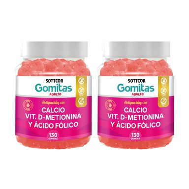 CALCIO PARA ADULTOS 130 GOMITAS 02 UNIDADES - SOTTCOR