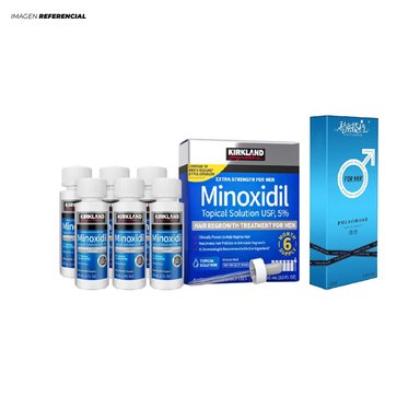 MINOXIDIL LIQUIDO KIRKLAND EN CAJA + PERFUME FEROMONAS