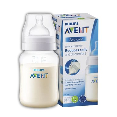 BIBERÓN DE PLÁSTICO ANTI CÓLICO 9OZ CON VÁLVULA AIR FREE AVENT
