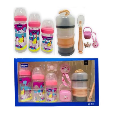SET DE BIENVENIDA BIBERONES PARA BEBÉ CHICCO - NIÑA