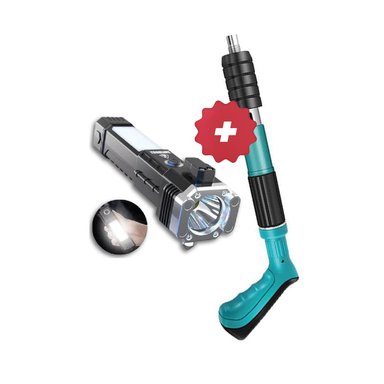 PISTOLA PARA CLAVOS MÁS LINTERNA MULTIUSO DE REGALO