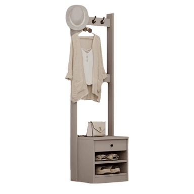 ZAPATERA DIBA MUEBLES GRIS CON PERCHERO MILDRED