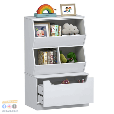ESTANTE DIBA MUEBLES DAEGI BLANCO JUGUETERO INFANTIL