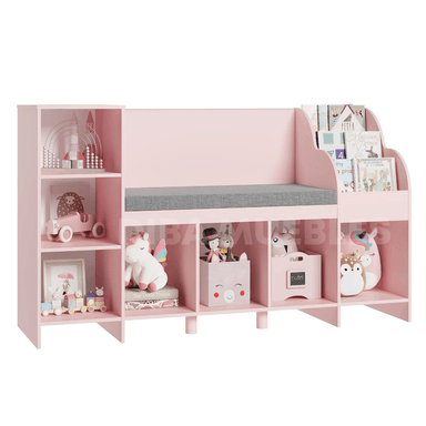 ESTANTE INFANTIL DIBA MUEBLES VEGA ROSADO CON ASIENTO