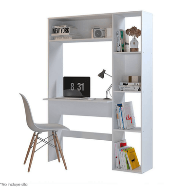 ESCRITORIO CON ESTANTE DIBA MUEBLES ERIDES BLANCO