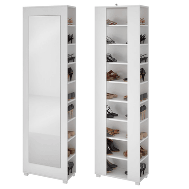 ZAPATERA DIBA MUEBLES JEFYE BLANCO MODERNA CON ESPEJO