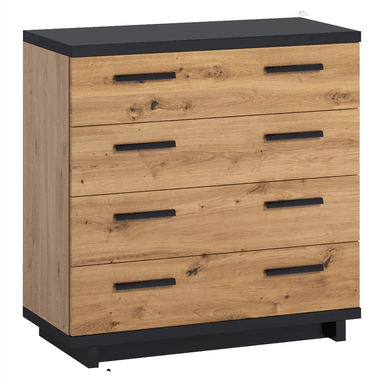 COMODA DIBA MUEBLES ONIX DUNA 4 CAJONES NEGRO