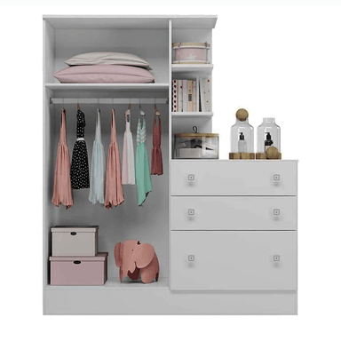 ARMARIO DIBA MUEBLES ROMILY MELAMINA 18MM 2 PUERTAS 3 CAJONES CON 3CJ INFANTIL