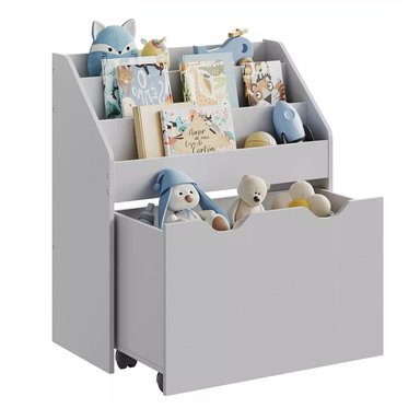 LIBRERO INFANTIL CON BAUL CON RUEDA TARLY - DIBA MUEBLES