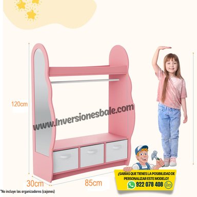 ARMARIO INFANTIL ABIERTO CON ESPEJO LUNA - DIBA MUEBLES - 3