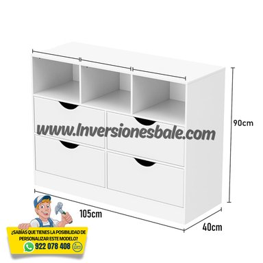 COMODA MULTIUSOS CAJONERA BERTH - DIBA MUEBLES - 3