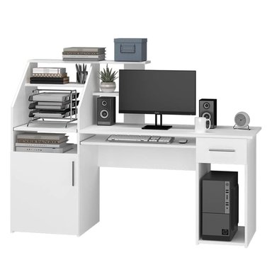 ESCRITORIO AMPLIO CON ESTANTE ROCCO - DIBA MUBLES