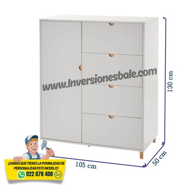 ROPERO CON COLGADOR INFANTIL SAMIYA - DIBA MUEBLES - 4