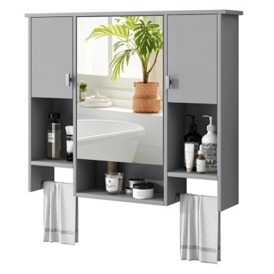 BOTIQUIN DE BAÑO CON ESPEJO MISTY GRIS DIBA MUEBLES