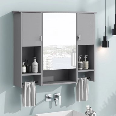 BOTIQUIN DE BAÑO CON ESPEJO MISTY GRIS DIBA MUEBLES - 2