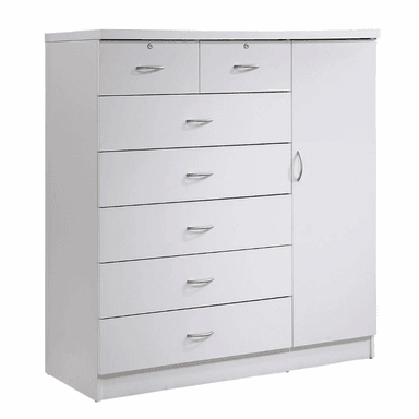 COMODA MODERNA 7CJ CON 1PUERTA REBECA BLANCO - DIBA MUEBLES