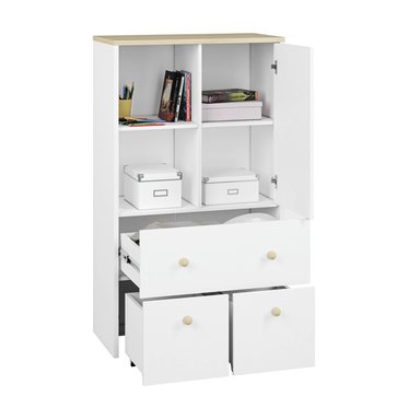 ESTANTE MODERNO CON 2 CAJONES CON RUEDA THANI - DIBA MUEBLES