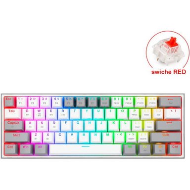 TECLADO MECÁNICO REDRAGON 60 FIZZ PRO K616RGB INALÁMBRICO BLANCO /GRIS - 1