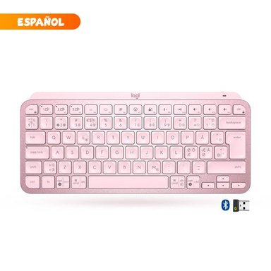 TECLADO LOGITECH MX KEYS MINI WIRELESS RECARGABLE BT INLUMINADO ROSA - 1