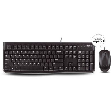 TECLADO LOGITECH MK120 + MOUSE USB ESPAÑOL NEGRO - 1