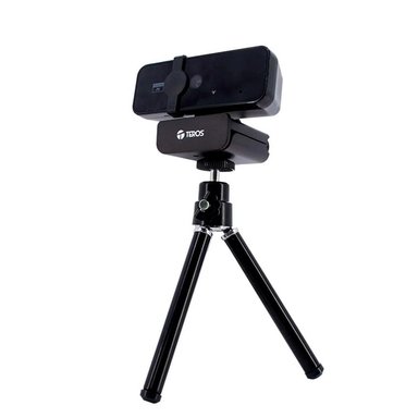 CÁMARA WEBCAM 2K TEROS TE-9072 CON MICRÓFONO USB + TRIPODE - 2