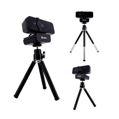CÁMARA WEBCAM 2K TEROS TE-9072 CON MICRÓFONO USB + TRIPODE - 3
