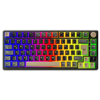 TECLADO ROYAL KLUDGE RK-M75 INALAMBRICO PHANTOM - BROWN SWITCH - 1