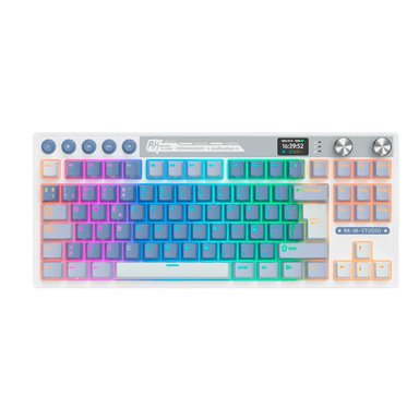 TECLADO ROYAL KLUDGE RK M87 TKL INALÁMBRICO OCEAN BLUE CREAMY - 1