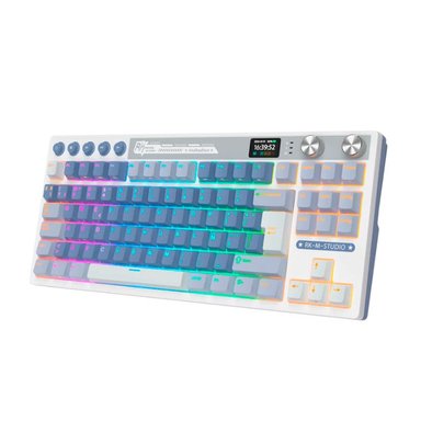 TECLADO ROYAL KLUDGE RK M87 TKL INALÁMBRICO OCEAN BLUE CREAMY - 2