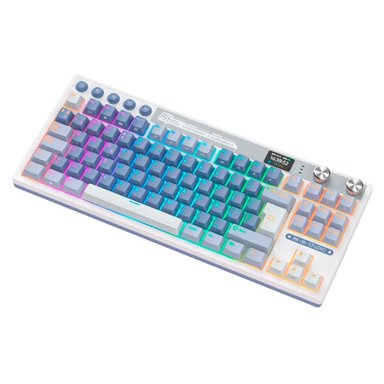 TECLADO ROYAL KLUDGE RK M87 TKL INALÁMBRICO OCEAN BLUE CREAMY - 3