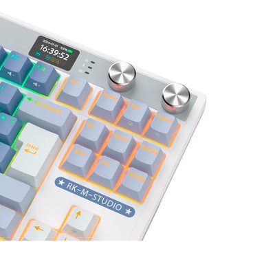 TECLADO ROYAL KLUDGE RK M87 TKL INALÁMBRICO OCEAN BLUE CREAMY - 4