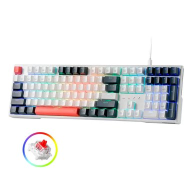 TECLADO MECÁNICO REDRAGON TRUNDLE K668WBO-RGB, RED SWITCH, RGB - 1